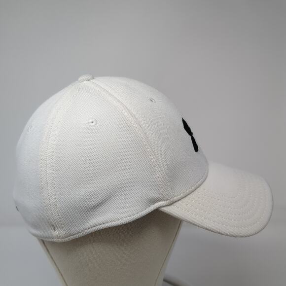 Under Armour Fitted Hat White Large Embroidered Logo Stretch Outdoor - Picture 5 of 9